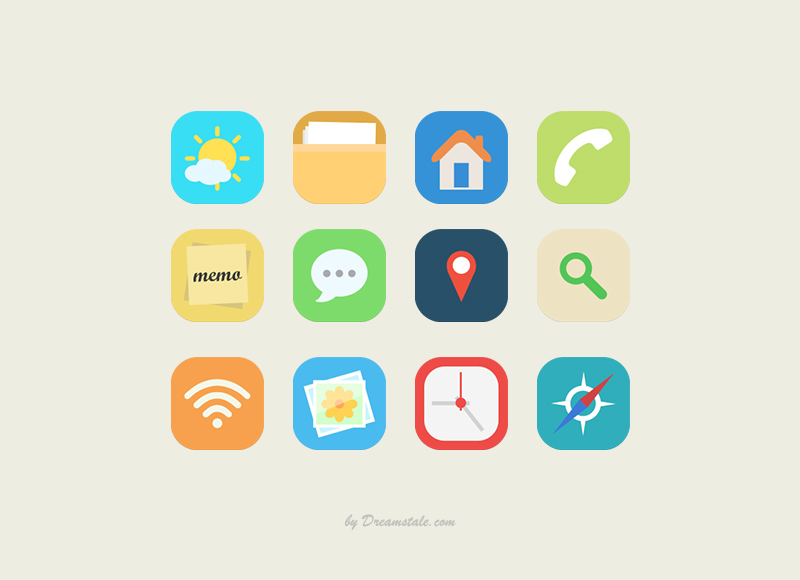 12 Free Vector Flat Icons